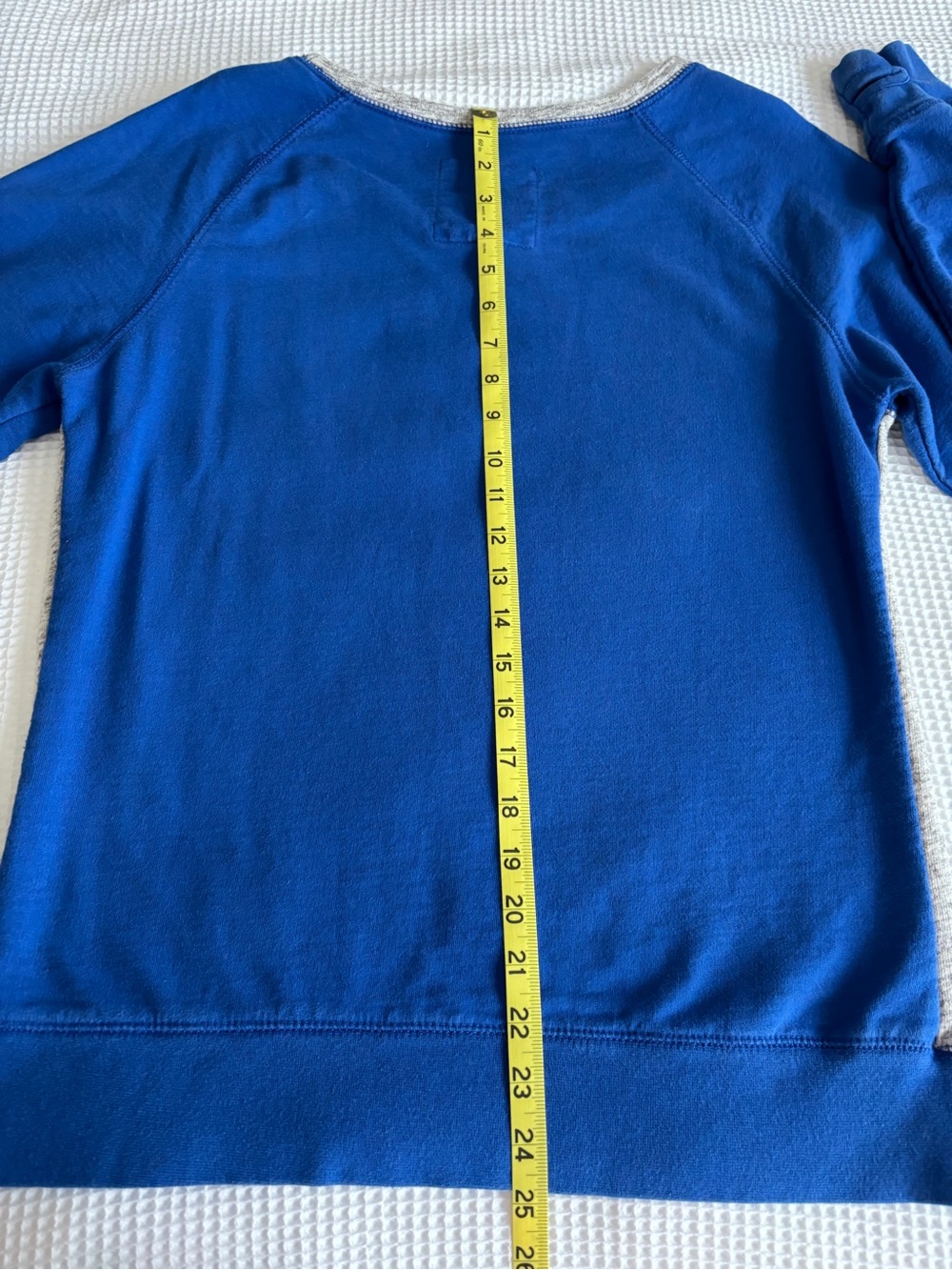 Pressbox Kansas Jayhawks Raglan Sweatshirt - Royal Blue & Heather Gray - Picture 7 of 7